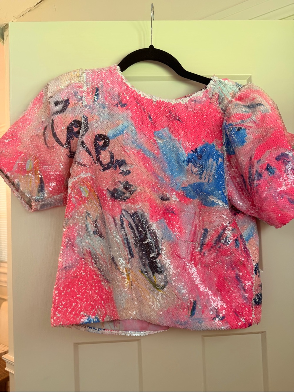Neubyrne Pink Multicolor Sequin Top